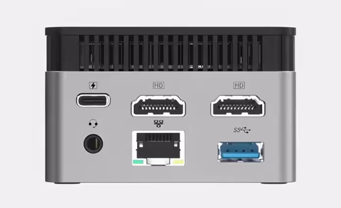 GMKtec G5S : un mini PC de 72 mm avec Celeron N5095 lancé à partir de 169 $ 3 Arrière du GMKtec G5S montrant divers ports, fond blanc.