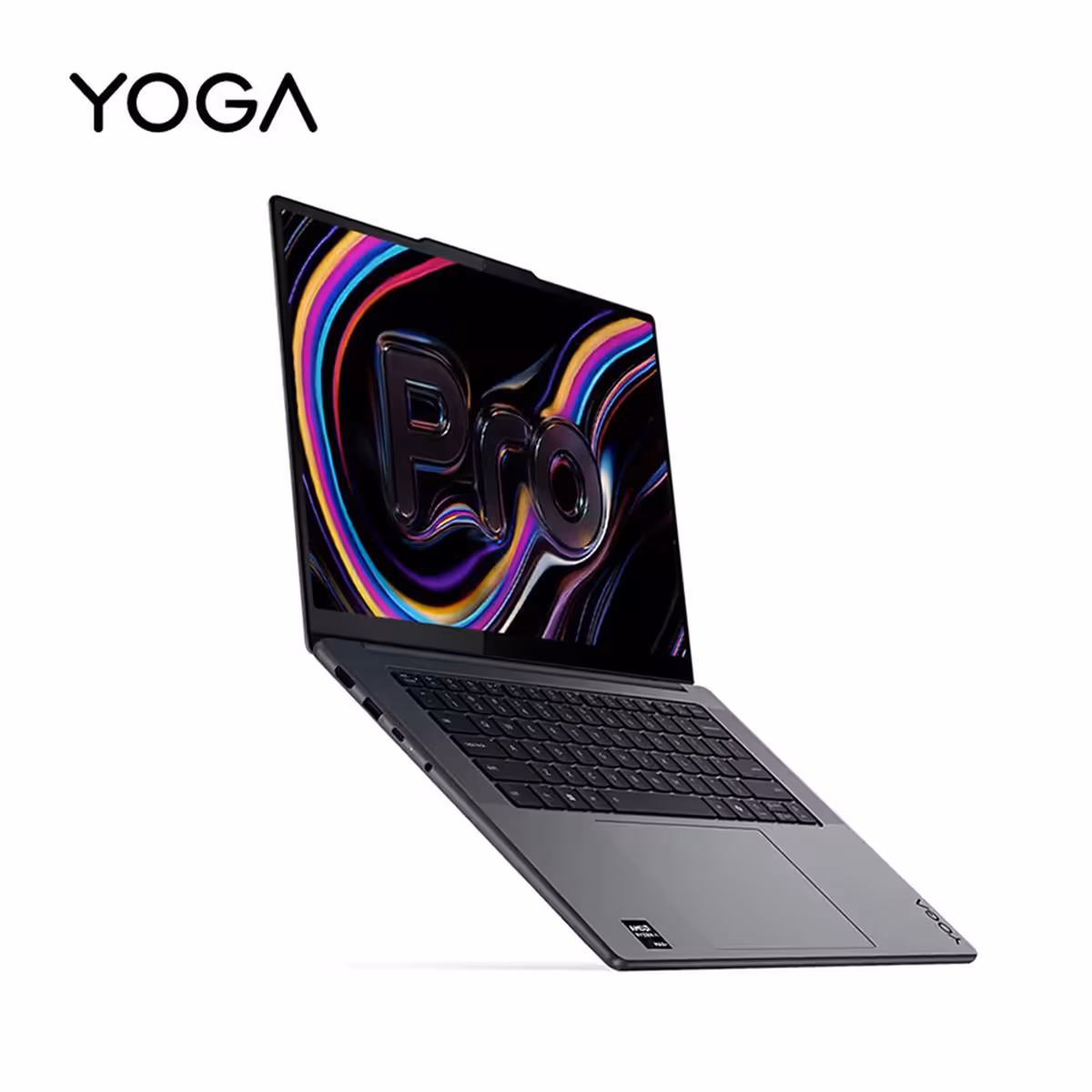 Strix Halo : Lenovo décline deux 15,3 pouces en Ryzen AI Max+ 388 et 392 avec 64 Go 2 Lenovo Yoga Pro avec écran coloré de lignes sinueuses sur fond blanc