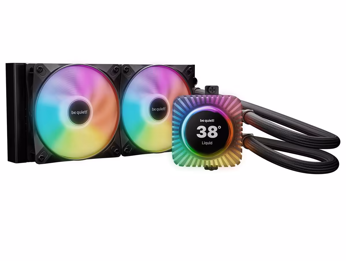 Kit watercooling be quiet! Light Loop IO LCD noir, deux ventilateurs RGB et bloc pompe avec écran rond