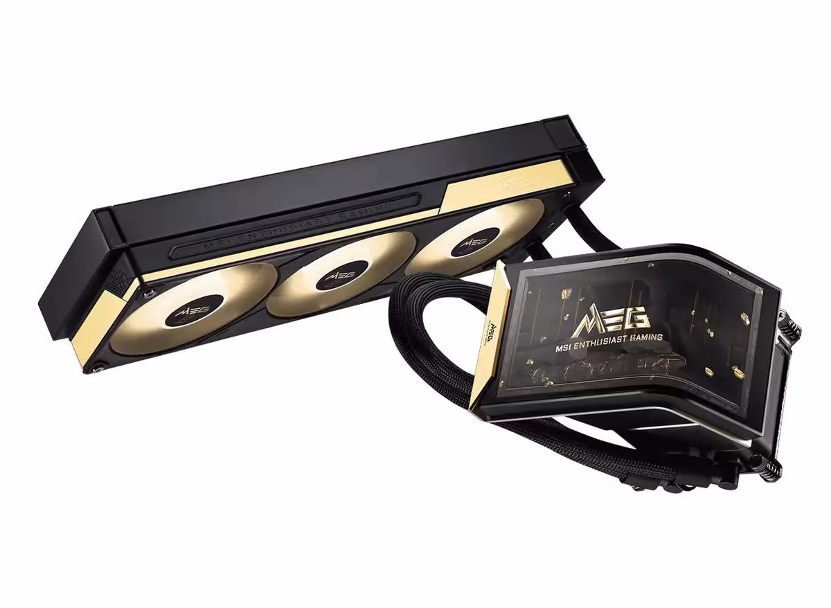Watercooling MSI MEG CORELIQUID EIS 360 avec radiateur triple ventilateur et bloc pompe écran