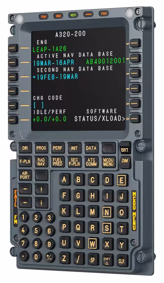 MOZA flight sim enrichit son écosystème avec écrans, panels et cockpit complets 5 Panneau cockpit Airbus A320-200 avec écran FMC et clavier alphanumérique, rendu réaliste