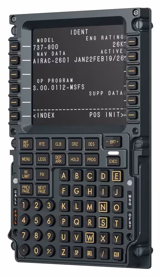 MOZA flight sim enrichit son écosystème avec écrans, panels et cockpit complets 6 Panneau cockpit Boeing 737-800 avec écran CDU et clavier alphanumérique, rendu réaliste