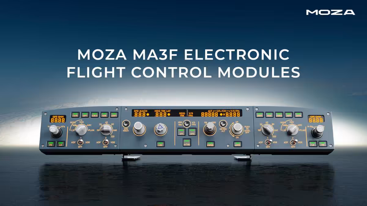 MOZA flight sim enrichit son écosystème avec écrans, panels et cockpit complets 7 Module de commande de vol MOZA MA3F Electronic Flight Control Modules, vue produit horizontale