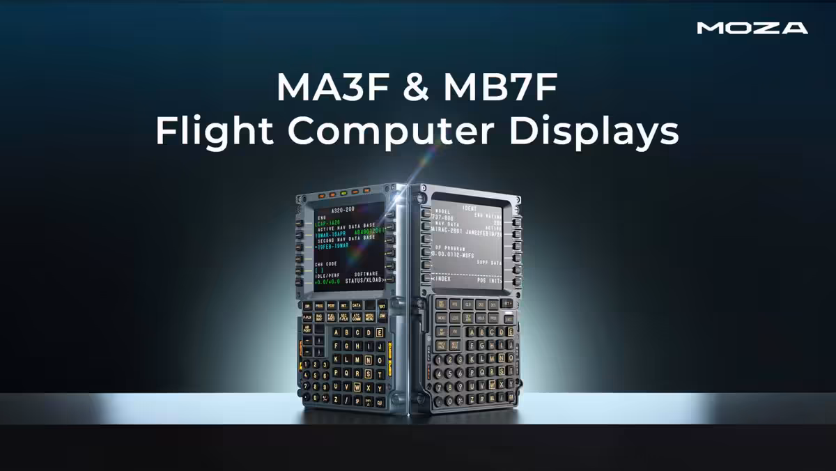 MOZA flight sim enrichit son écosystème avec écrans, panels et cockpit complets 8 Displays de calculateur de vol MOZA MA3F et MB7F, deux modules avec clavier intégré