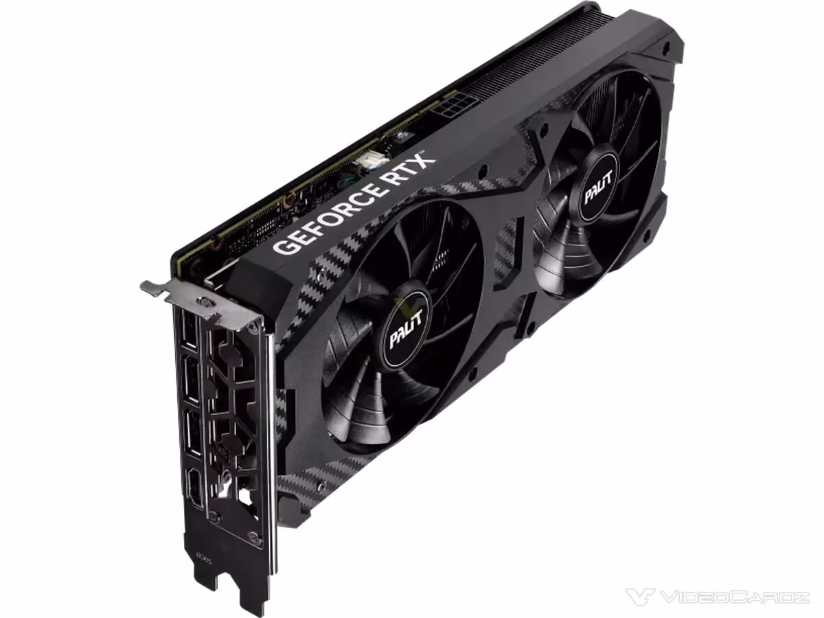 RTX 3060 : PALIT relance la carte avec une nouvelle Infinity 2 OC en 12 Go GDDR6 2 Carte graphique Palit GeForce RTX 3060 sur fond blanc avec bon éclairage et détails nets