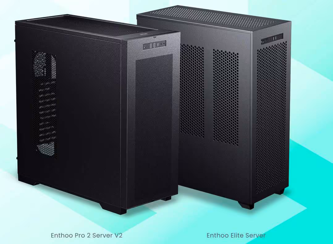 Boîtiers Phanteks Enthoo Pro 2 Server V2 et Enthoo Elite Server en vue extérieure