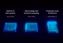 Schéma Microsoft Azure montrant trois serveurs HVDv2, HXv2 et ND MI455X v7 pour l’IA