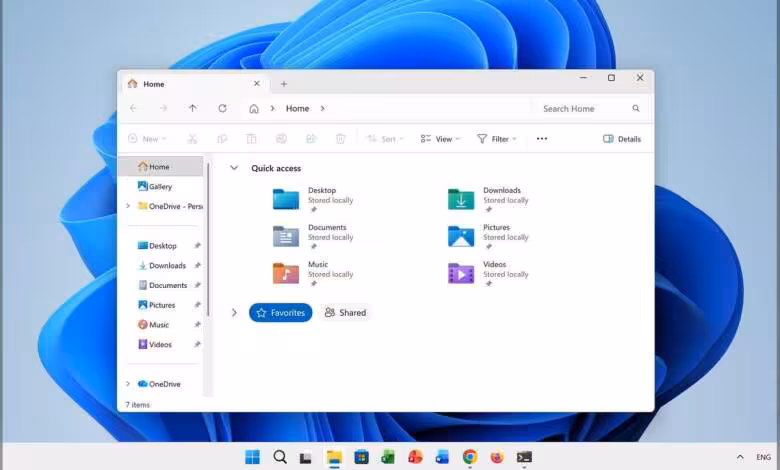 Explorateur de fichiers Windows 11 : Microsoft corrige enfin ses lenteurs au lancement 1 Fenêtre de l’Explorateur de fichiers Windows 11 ouverte sur Accueil, avec barre latérale, accès rapide et dossiers épinglés