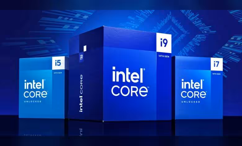 LGA1700 : Intel préparerait plus de Core 10e à 14e Gen pour le DIY chinois en 2026 1 Packaging retail Intel Core i5, i7, i9 avec éclairage contrasté et fond bleu vif