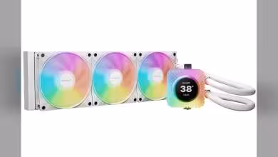 Kit watercooling be quiet! Light Loop IO LCD blanc, version trois ventilateurs RGB et bloc pompe avec écran rond
