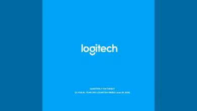 Couverture Logitech bleue du factsheet Q1 fiscal year 2027