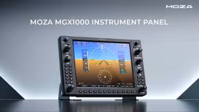 MOZA MGX1000 Instrument Panel, écran avion couleur avec boutons de contrôle latéraux