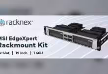 Kit de rack MSI EdgeXpert Rackmount 19 pouces Racknex, format 2x slot, hauteur 1,66U, châssis noir métal