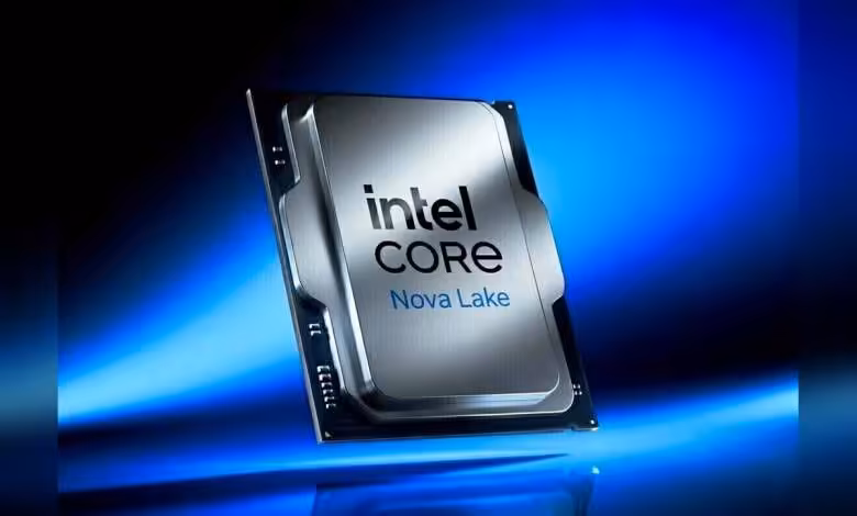 Nova Lake : Intel rapatrie jusqu’à 90 % de la production sur son nœud 18A 1 Processeur Intel Core Nova Lake sur fond bleu lumineux