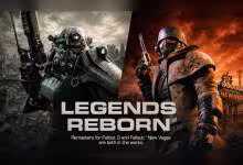 Illustration Fallout New Vegas et Fallout 3 avec personnages armés et fond contrasté.