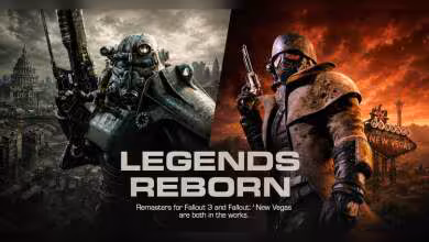Illustration Fallout New Vegas et Fallout 3 avec personnages armés et fond contrasté.