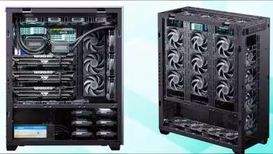 Boîtier Phanteks Enthoo Pro 2 Server V2 avec configuration interne, cartes graphiques et refroidissement