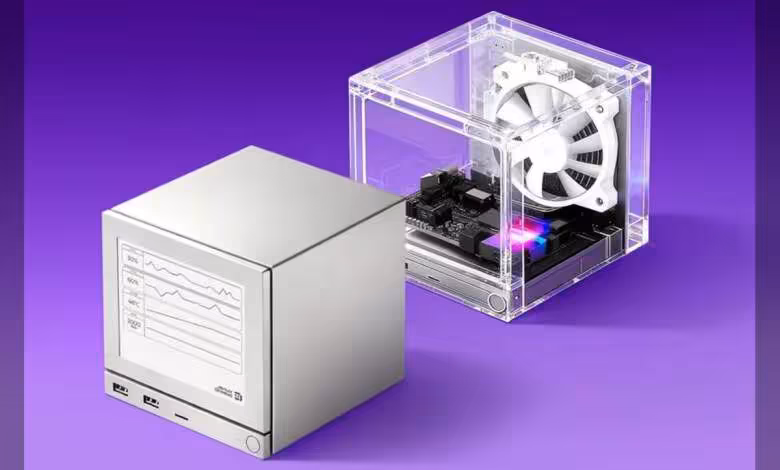 Steam Machine : Valve publie les fichiers Inkterface pour fabriquer une façade E Ink 1 Steam Machine en 3D haute qualité et couleur vive fond violet éclatant