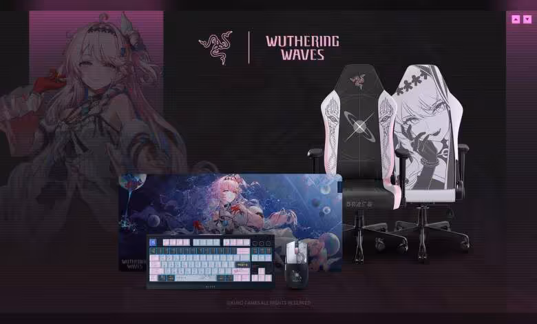 Ensemble Razer Wuthering Waves avec chaise gamer, clavier mécanique, tapis et souris en édition spéciale