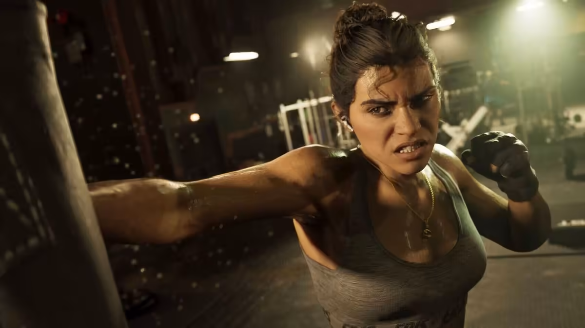 Rockstar Game Workers Union obtient une première réunion officielle avant GTA VI 2 Personnage féminin de jeu vidéo en tenue de sport, poing levé dans une scène d’action
