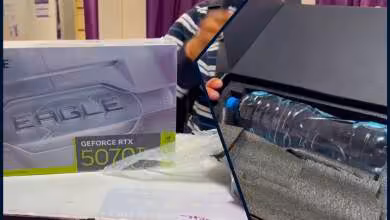 rtx 5070 ti bouteille eau arnaque