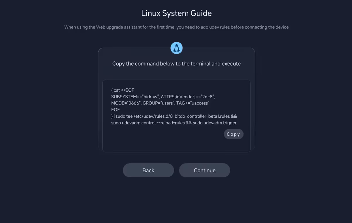 8BitDo Ultimate Software Online arrive sur navigateur pour étendre la compatibilité Linux 3 Guide Linux System de 8BitDo avec commande terminal pour l’installation du pilote