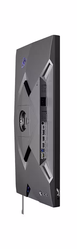 Arrière du moniteur AOC AGON AGP277KXM avec connectique latérale et logo AGON visible