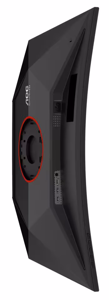 AOC CQ32G4ZA : un écran incurvé 31,5 pouces qui monte jusqu’à 500 Hz 7 Vue arrière du moniteur AOC Gaming avec zone VESA et détails du châssis.