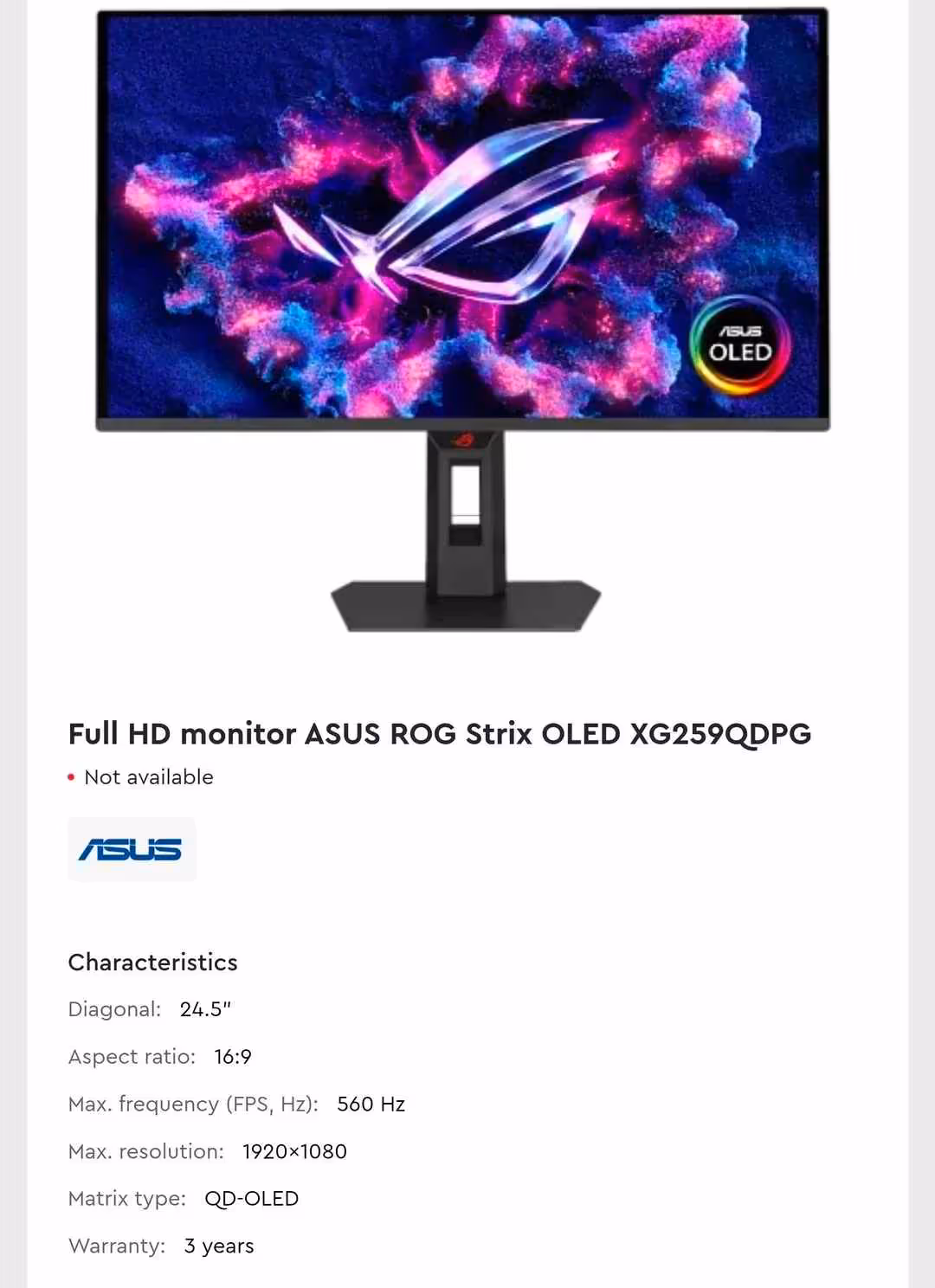 ASUS OLED : une fuite détaille sept écrans gaming jusqu'en 4K 360 Hz et 560 Hz 7 ASUS plans new 4K 360Hz and QHD 400Hz QD-OLED gaming monitors