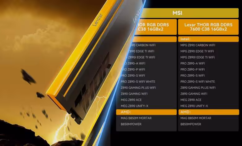 DDR5-7200 : Lexar lance un kit 32 Go CL38 en DRAM chinoise avec XMP et EXPO 1 Lexar releases DDR5-7200 CL38 memory with Chinese DRAM and XMP/EXPO support