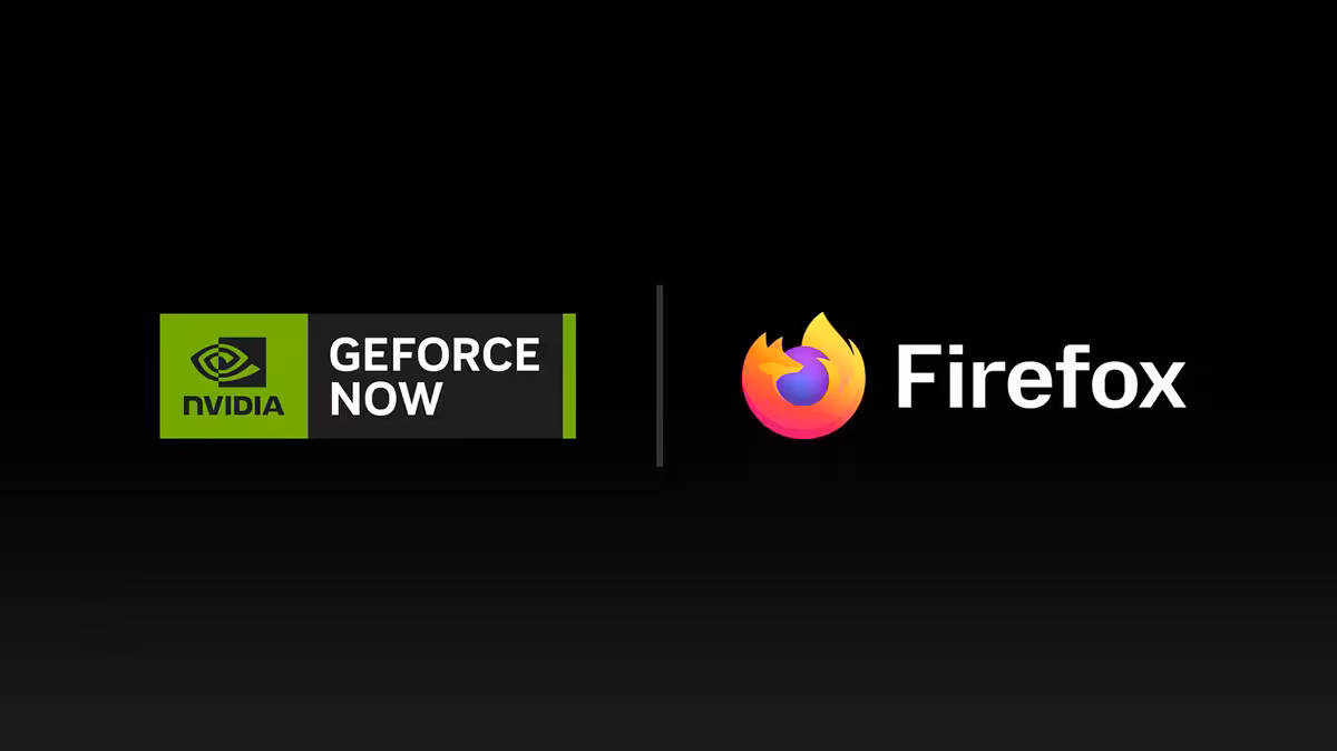 GeForce NOW sur Firefox : NVIDIA ouvre enfin son cloud gaming au navigateur de Mozilla 2 Logos NVIDIA GeForce NOW et Firefox sur fond noir