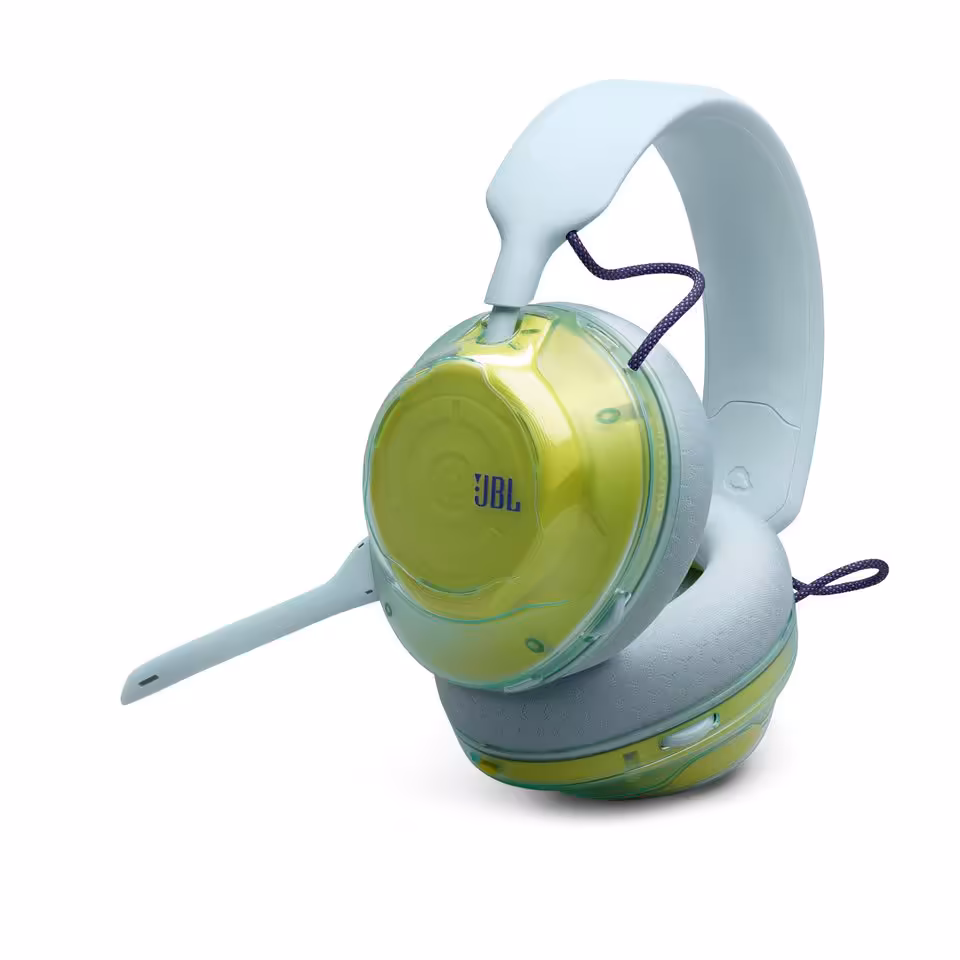 JBL Quantum 520 : la gamme gaming s’élargit avec les 520X et 120 dévoilés à la Gamescom 2026 4 Casque JBL Quantum 520 blanc et vert, vue produit sur fond blanc.