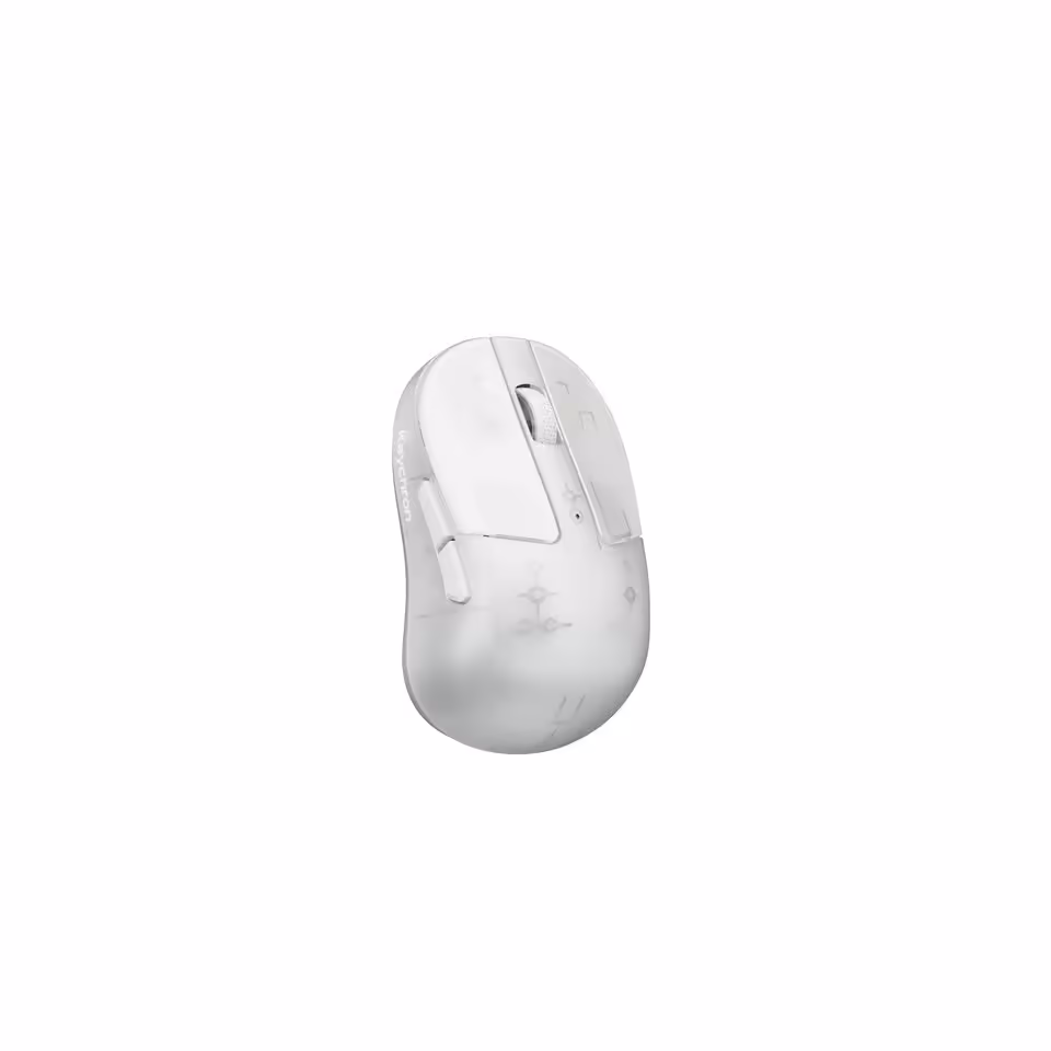 Keychron M4 MagOpt : la souris fingertip adopte de nouveaux switches et 4 coloris rétro 2 Souris Keychron M4 blanche, vue produit isolée sur fond blanc