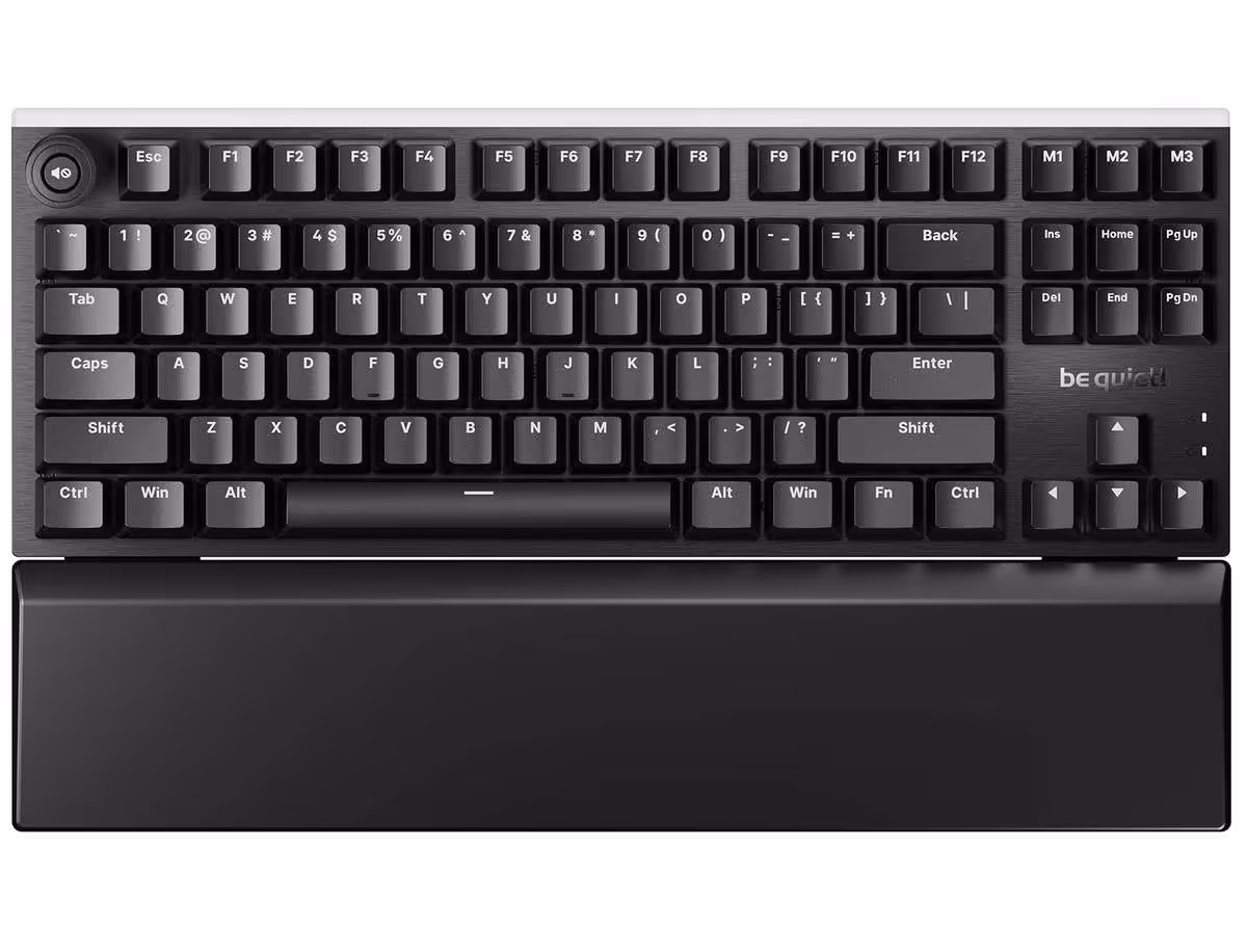 Light Mount TKL : be quiet! décline son clavier silencieux en format compact 3 Vue de dessus du clavier be quiet! Light Mount TKL en disposition compacte tenkeyless