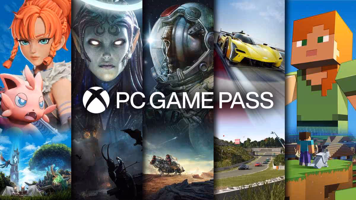 PC Game Pass sur Linux : le projet open source Xodus veut briser l'exclusivité Windows 2 Collage d’illustrations de jeux avec texte PC GAME PASS et logo Xbox, sans produit matériel visible