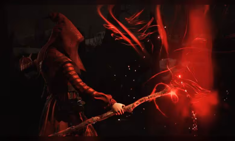 1666 Amsterdam abandonne l’IA générative après la polémique autour de son prologue 1 Personnage de jeu vidéo brandissant un bâton magique, effets lumineux rouges et ambiance sombre fantastique