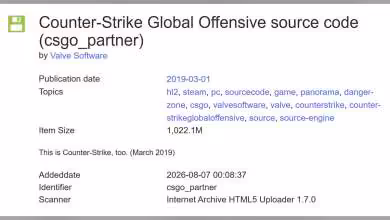 Capture d'écran des détails du code source de Counter-Strike Global Offensive par Valve Software.