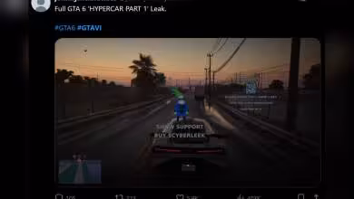 Capture d'écran gameplay GTA 6 fuite visuelle vive voiture soirée