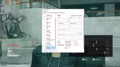 Interface NVIDIA affichant une carte GeForce RTX 4080 Super en arrière-plan avec fenêtre du Gestionnaire des tâches ouverte