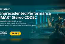 Visuel promotionnel ESS ES9292PRO SABRE codec audio stéréo SMART avec performances Unprecedented Performance et studio d’enre