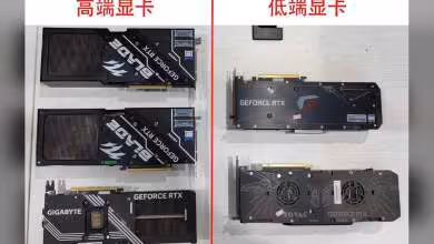 Cartes graphiques NVIDIA GeForce RTX par Gigabyte et Zotac sur une table blanche.