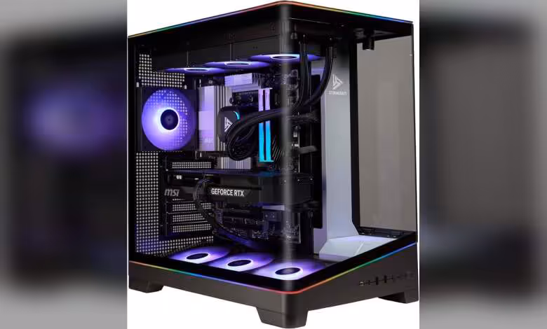 Boîtier Stormcraft Valkyrie blanc avec carte graphique MSI GeForce RTX et ventilateurs RGB