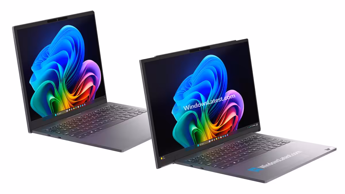 Lenovo ThinkBook rollable en double position, écran extensible affiché, design fin gris foncé