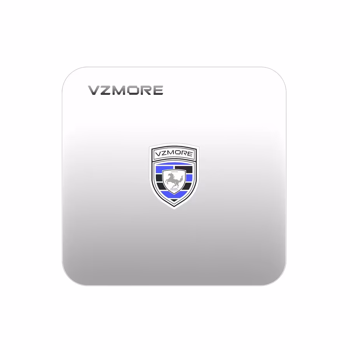 mini PC VZMORE : Panther Lake, Gorgon Point et Strix Halo jusqu'à 120 W en octobre 2 Boîtier VZMORE fond blanc, logo contrasté, design minimaliste