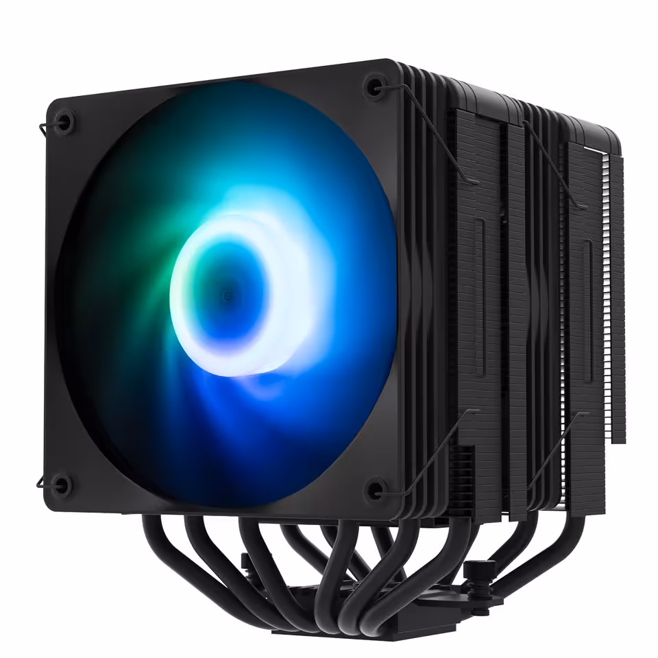 Ventirad Zalman CNPS15X BP ARGB avec ventilateur lumineux bleu et radiateur noir