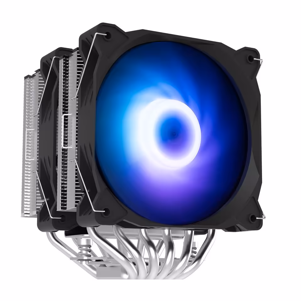 Ventirad Zalman CNPS12X BP ARGB, ventilateur circulaire bleu sur double tour noir