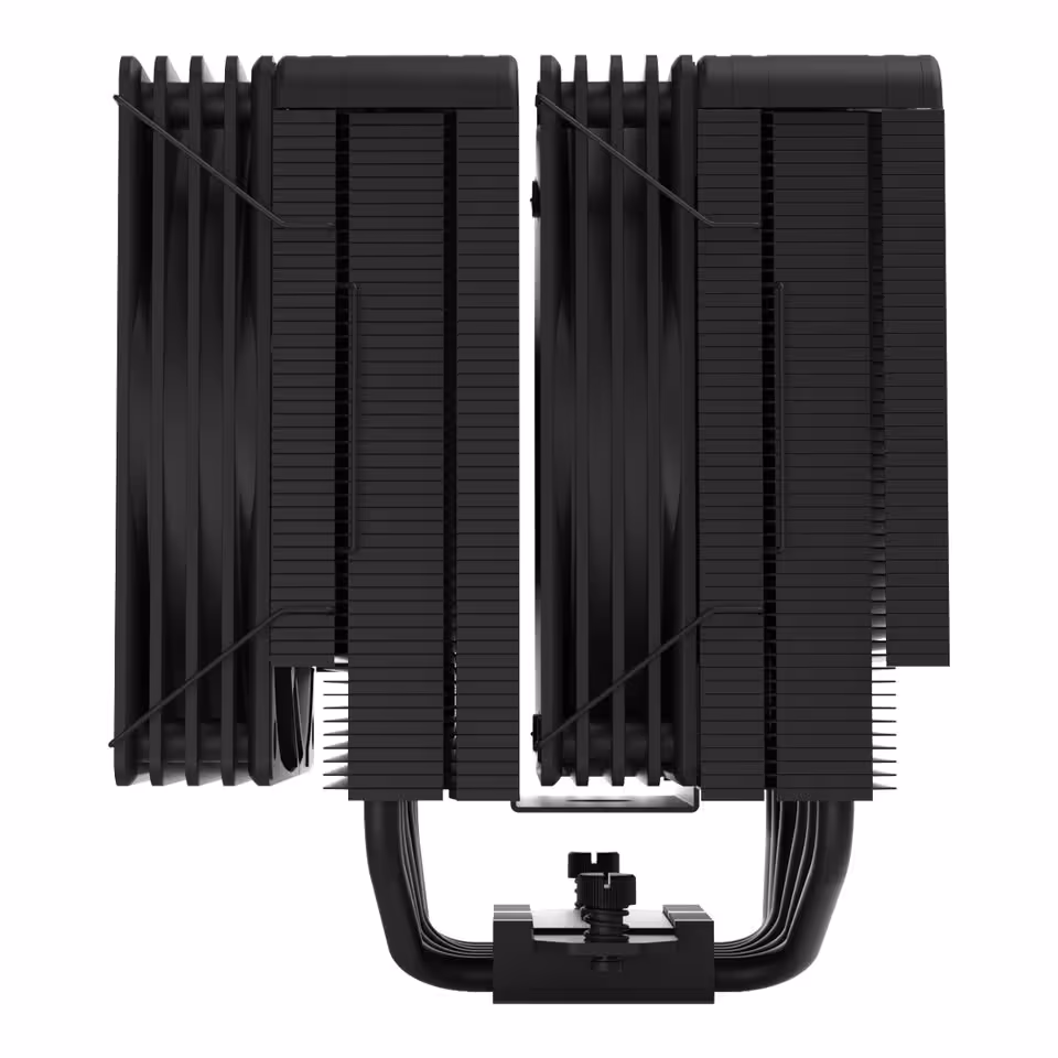 Vue arrière du Zalman CNPS15X BP BLACK, double tour et fixation de montage