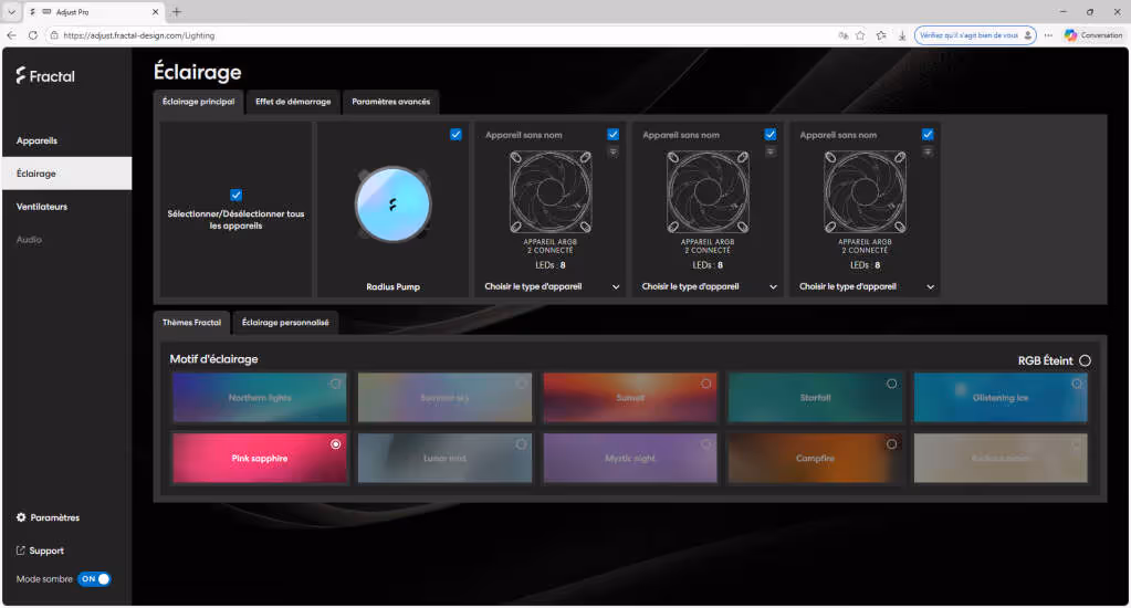 Test Fractal Radius 360 RGB : un AIO 360 mm sobre, efficace et sans logiciel à installer 18 Adjust Pro 02