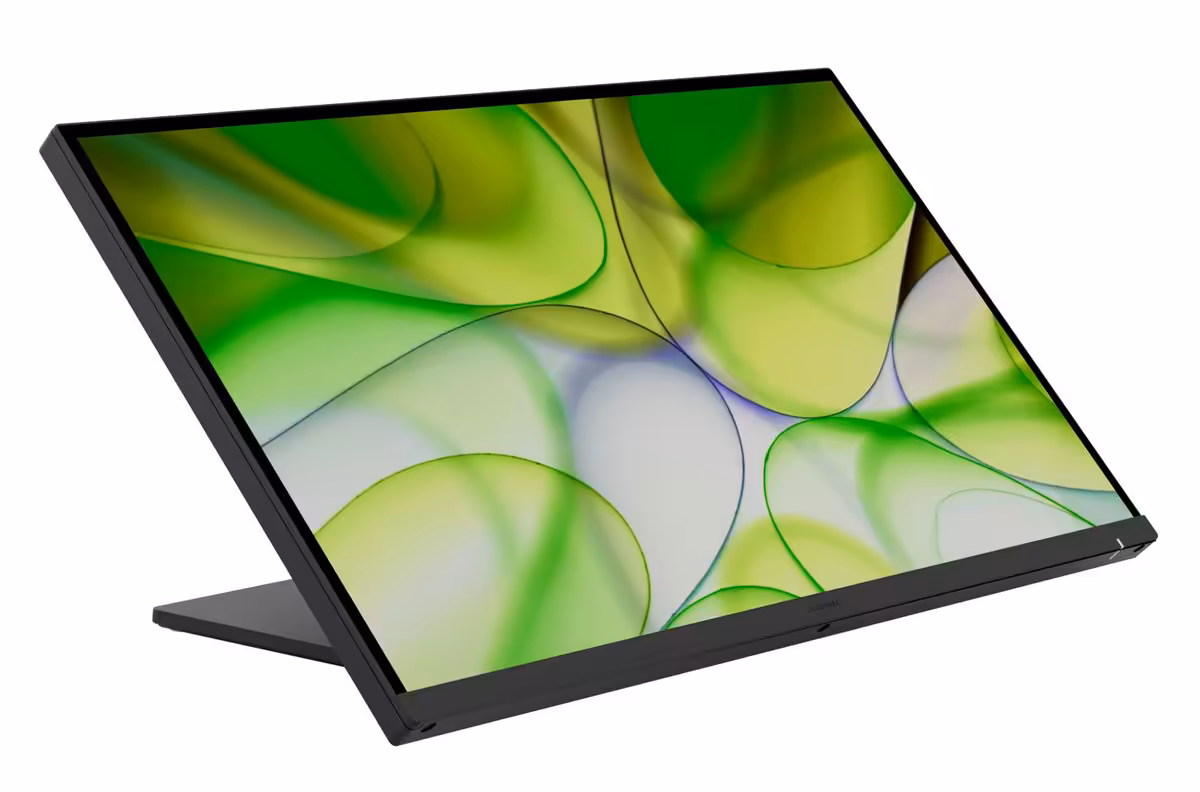 Alogic IFA 2026 : écrans 5K/6K tactiles, docks TB5 et gamme Vision pro 19 Moniteur Alogic noir incliné en mode chevalet, vue de côté