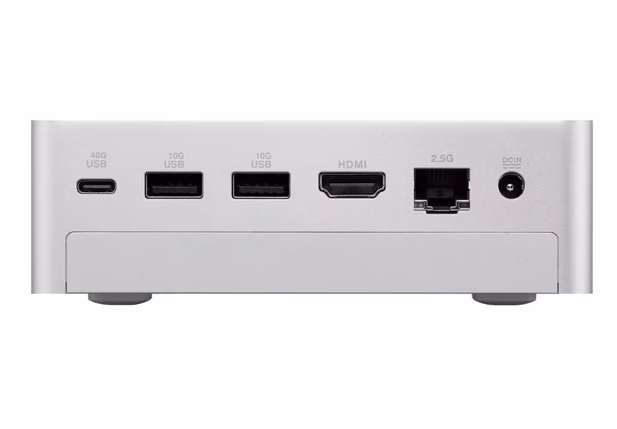 ASUS Ascent QN10 : le mini PC Snapdragon X2 Elite inaugure les 80 TOPS en format compact 3 Vue arrière du mini PC ASUS avec ports USB-C, USB-A, HDMI, Ethernet 2,5 GbE et alimentation